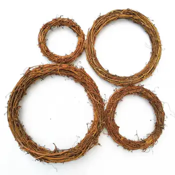 

Wedding Decoration Wreath Natural Rattan Wreath Garland DIY Crafts Decor For Home Door Grand Tree Christmas Gift Party Ornament