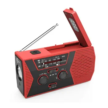 

Solar Power Hand-cranked Multifunctional Manual Radio Solar Charging Radio Reading Light with Flashlight USB Plastic Battery