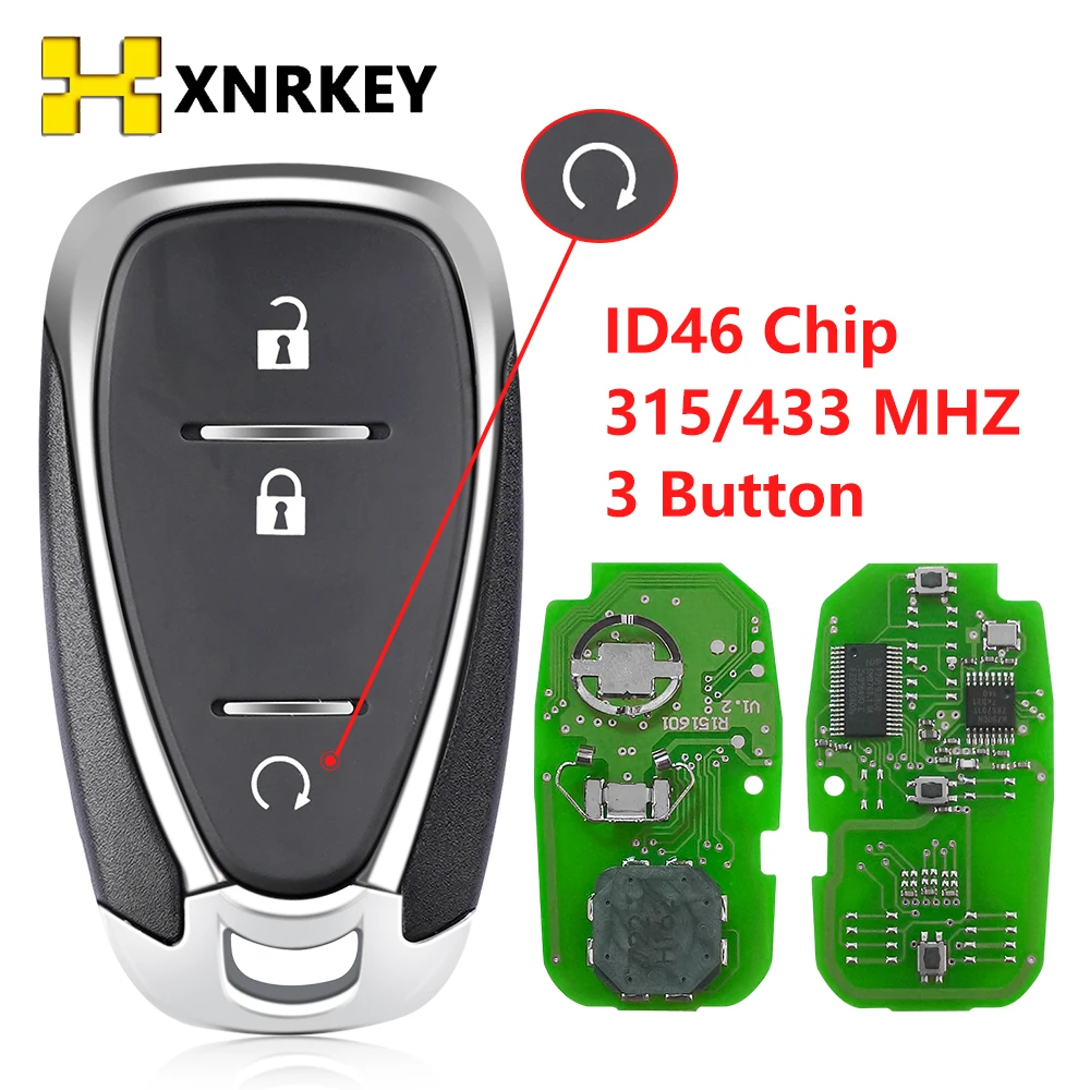 XNRKEY 3 Button Remote Control Car Key For Chevrolet Tracker Orlando JM Trax with ID46 Chip 315/433MHz Replacement REMOTE KEY remtekey oht01060512 flip key shell 3 button with panic for chevrolet equinox sonic trax 2010 2011 2012 2013 2014 2015 2016 2017