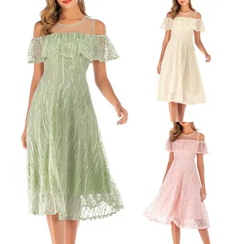 

Women Wedding Bridesmaid party Dress elegant Womens Sexy Ladies Sexy Slim Short Sleeve Casual Party Long Dress vestido sales