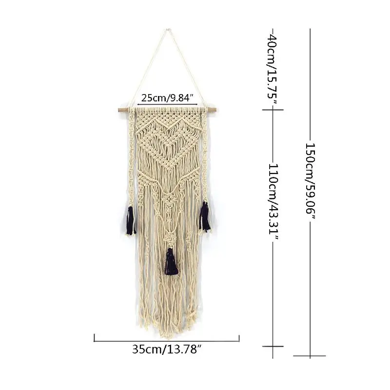 Love Tassel макраме настенный художественный дизайн Тканый гобелен украшение комнаты U90A