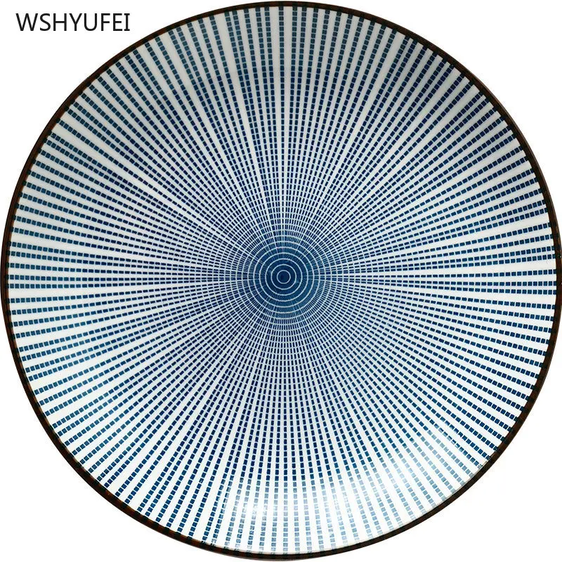 Новая круглая керамическая тарелка посуда фруктовый салат десерт стейк хлеб японская кухня кухонные аксессуары Декоративная посуда