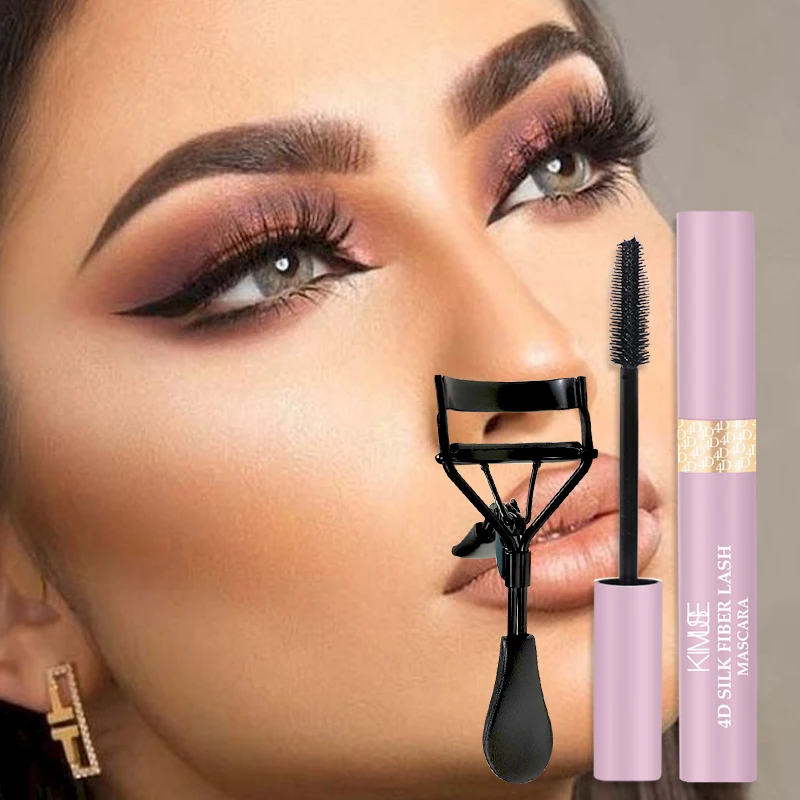 KIMUSE 4D Silk Fiber Lash Sex Mascara Makeup And Eyelash Curler Makeup Beauty Tools Lengthening EyeLashes 5