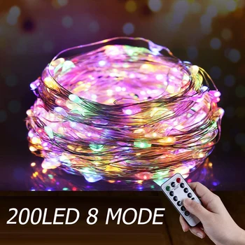 

200 LED Fairy String Lights USB Garland Window Curtain Lamp with Remote Curtain Lamp Holiday Decoration For Home Bedroom Window