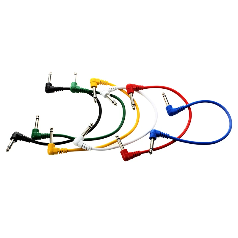 

Set of 6pcs Colorful Guitar Patch Cables Angled for Guitar Effect Pedals