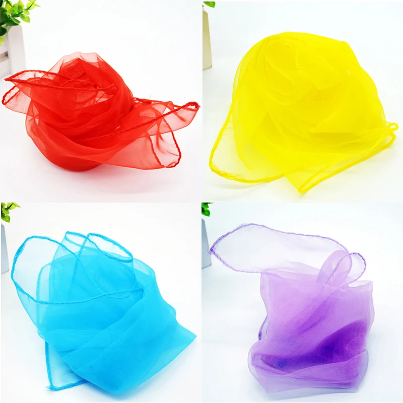 

Girls Dance Performance Small Scarves Solid Color Head Wear Thin Imitation Of Silk Wraps 45cm X45cm Colorful Square Scarf