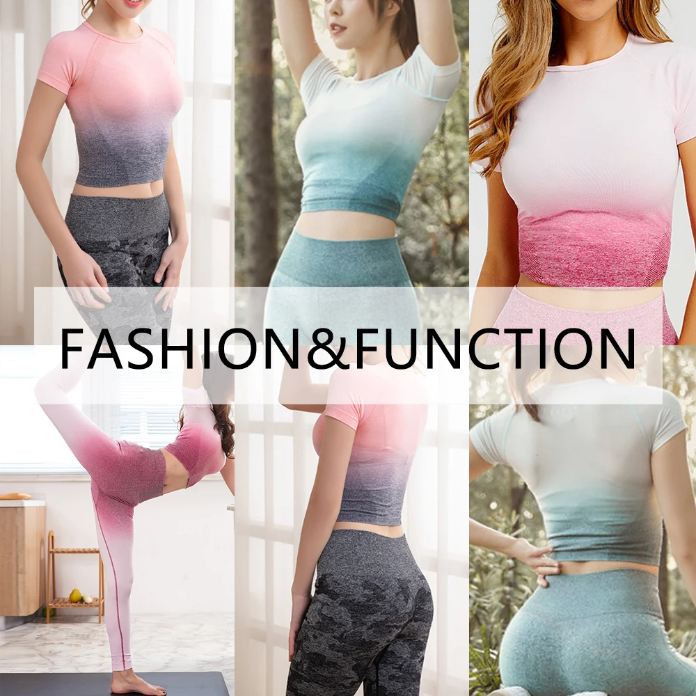 SFIT высокие эластичные топы для йоги с коротким рукавом Модные женские сексуальные спортивные рубашки обтягивающие фитнес тренировки Спортивная одежда для спортзала бег