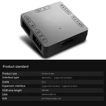 

5V 3Pin to 12V 4Pin RGB HUB 5V to 12V Motherboard Light RGB Converter 19QA