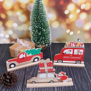 

Car Ornaments Small Tree Hanging Pieces Wooden Creative Pendants Santa Cabin 2020 New Christmas Festival Holiday Decorations