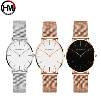 

New Hannah Martin Womengrace High Quality Stainless Steel Mesh Waterproof Ladies Watch Dropshipping Wholesale Authentic Products