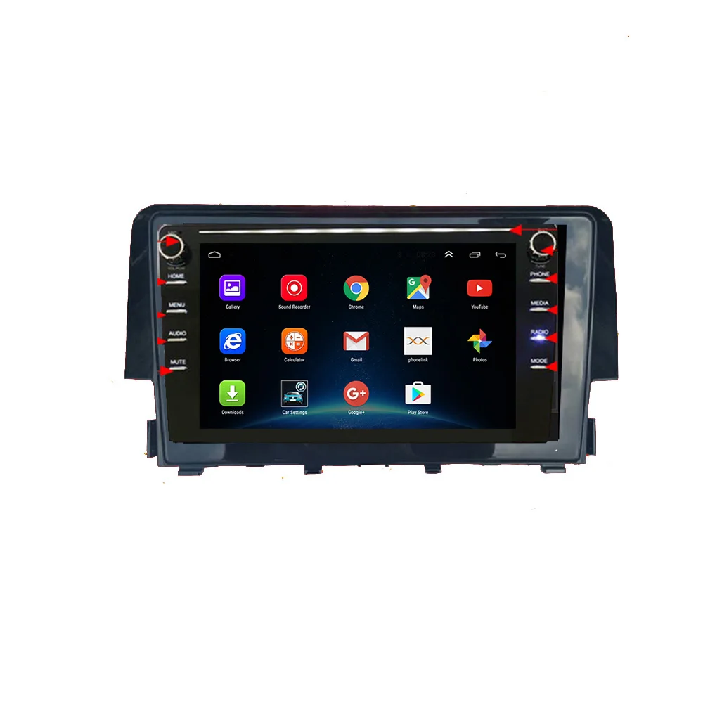 2+ 32G Android 9,1 gps навигация 4G чистая Wifi HiFi 9 дюймов 2.5D кнопочный экран для Honda Civic- автомобильный мультимедийный плеер