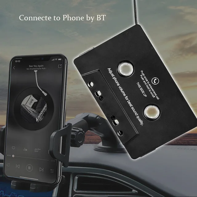 Amdohai Adaptateur Cassette BT pour Voiture avec Cassette Audio Sans Fil  Stéréo vers Adaptateur Audio pour Smartphone Convertisseur de Bande Audio 