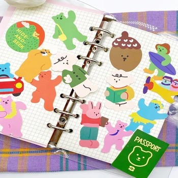 

15pcs/bag cute illustration stickers sports bear series waterproof scrapbooking photo album mobile computer decoration stickers