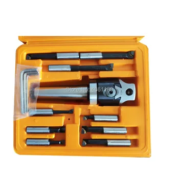 

MT4 taper hoe set, 1 F1-12 50mm hoe, 1 MT4-M16 hoe handle, 9PCS 12mm boring bar, one plastic case. 3 wrenches. Export quality.