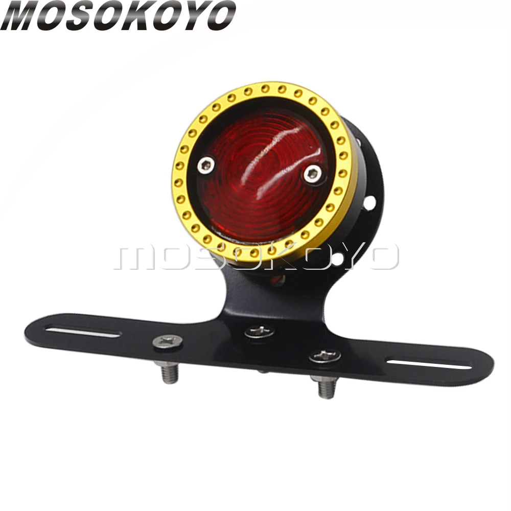 For Harley Motorcycle Brass Tail Brake Stop Lights Universal Racer