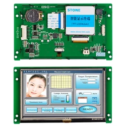 Pedra 5 Polegada tft lcd gráfico módulo placa de controle inteligente hmi tela toque inteligente com porta uart para uso industrial