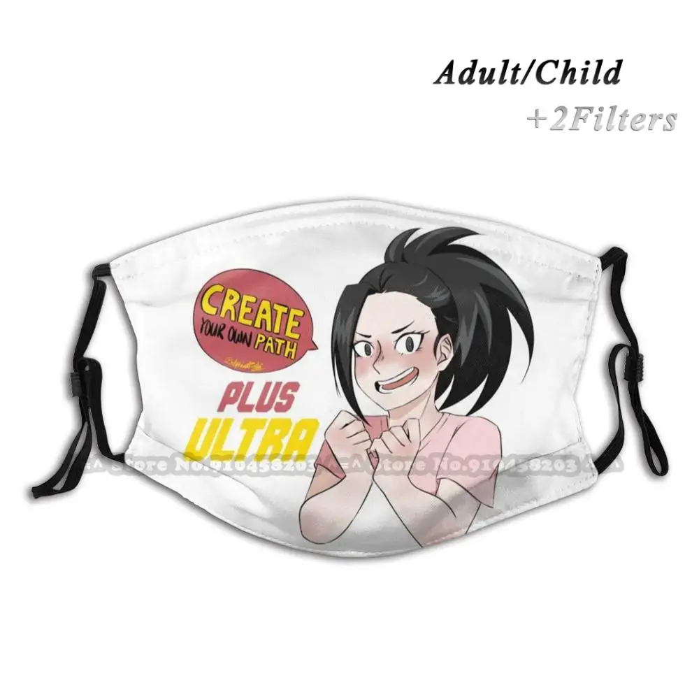 Плюс ультра Yaoyorozu Momo многоразовая маска для лица моющаяся наружная крышка носа