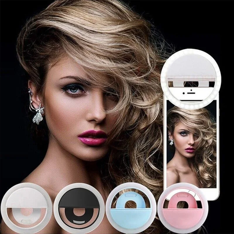 

Portable LED Camera Selfie Led Ring Light 3 Level Brightness With Clip Luminous Ring Light For iPhone 12 Pro Max Xiaomi Samsung
