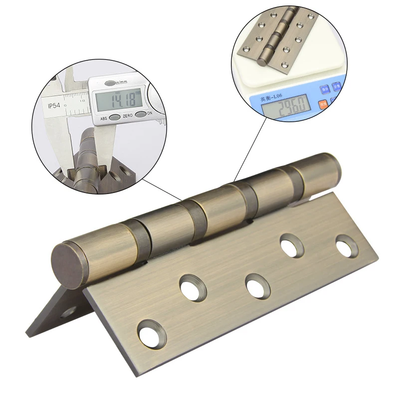 2PCS Antique Stainless Steel Door Hinge Wood Doors Household Furniture Home Hardware Ball Bearing Flush Door Hinges Mute Bearing