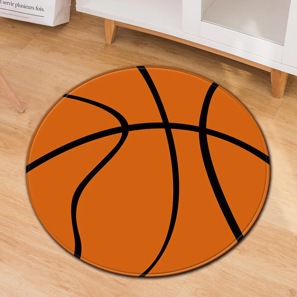 100*100 см креативный футбольный баскетбольный ковер для спальни гостиной, напольный коврик для спальни, семейный круглый коврик, подушка для сиденья F1115