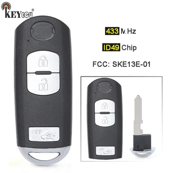 Chip FCC di Keyforkess 433MHz ID49: SKE13E-01 / 02 (sistema di Mitsubishi) portachiavi a distanza astuto dell'automobile del bottone 3 per il CX-7 CX-5 di Mazda 6 CX-3