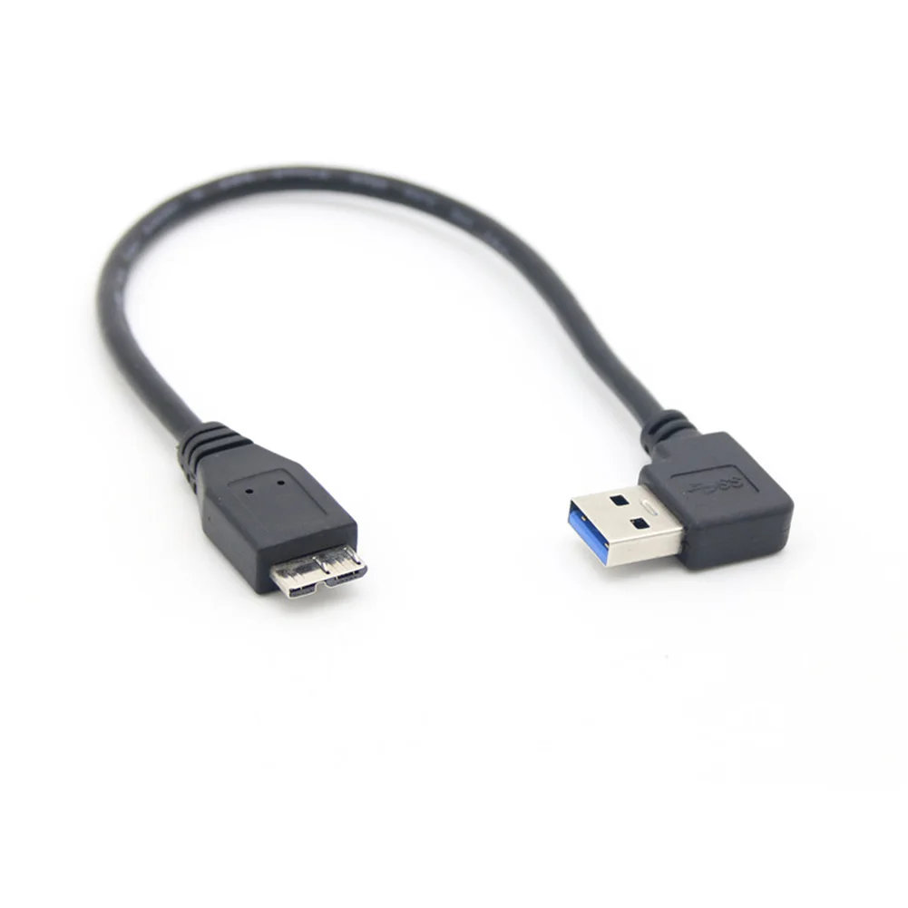 Левый/правый угол USB3.0 к Micro-B 2 порта для мобильного жесткого диска кабель передачи