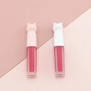 

3ml Mini Kitty Cute Cosmetic Lip gloss Tube Lip Glaze Container Adorable Cat Eyelash Brush Split Bottle Concealer Lipstick Tube