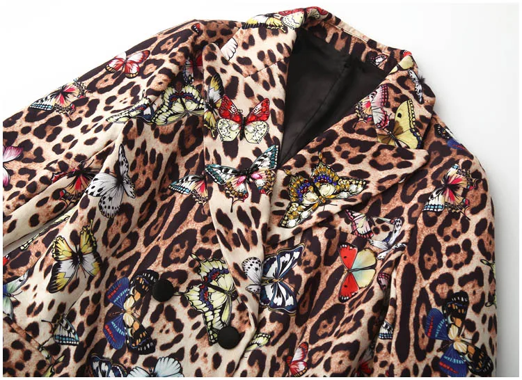 Goodlishowsi осень-зима уличная пикантные Для женщин пальто с леопардовым принтом бриллиантами с v-образным вырезом с длинным рукавом t-рубашка кофта длинный плащ верхняя одежда