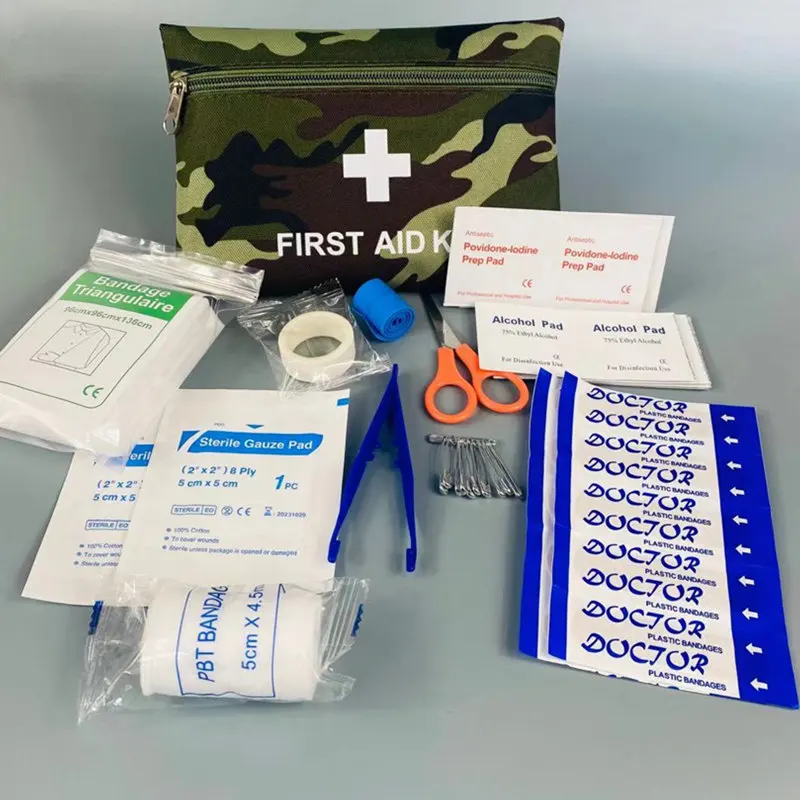 Kits de primeros auxilios para coche, bolsas de supervivencia al aire libre para acampada, botiquín médico de primeros auxilios para el hogar, 12/35 Uds.