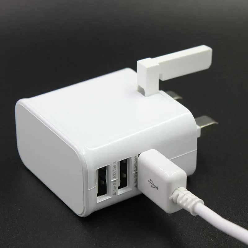 

USB Wall Charger UK Plug Adapter 3 Ports Charging Portable For Mobile Phone Travel PUO88