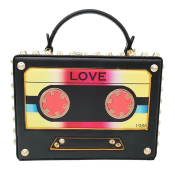 

19.5x14.5CM Totes Bag Women's Handbag Rivet Tape Printing Box Messenger Bags Women Flap Bag a6200