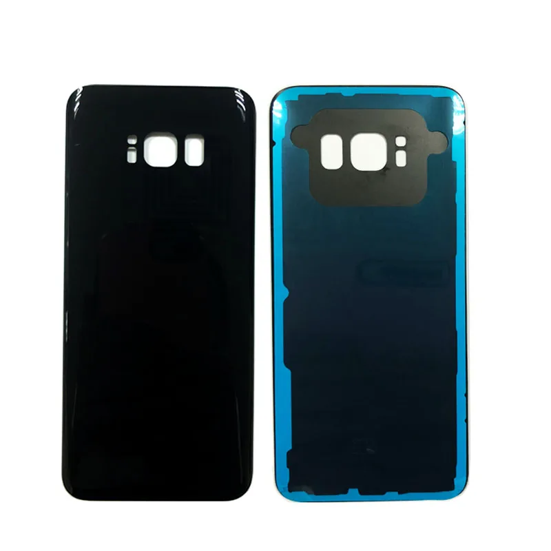 Запасная Задняя стеклянная крышка для батареи для samsung Galaxy S8/S8+ Plus стеклянный корпус задняя дверь+ клей черный серебристый золотой