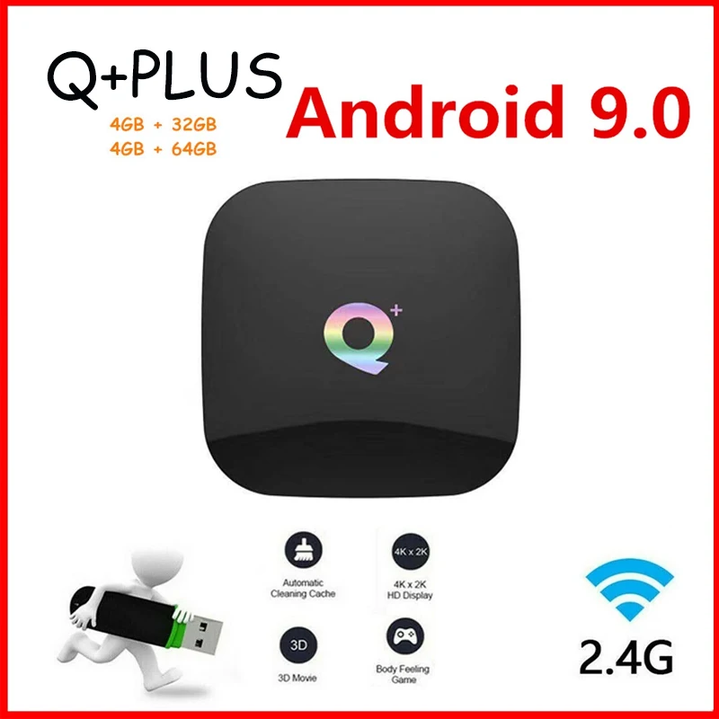 ТВ-приставка Q + PLUS Transpeed Android 2 4 голосовой помощник 6K 3D Wifi 5 8G и G Гб ОЗУ 32 ГБ
