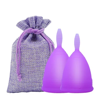 

2pcs Menstrual Cup Feminine Hygiene Medical Grade Silicone Menstrual Health Reusable Lady Period Cup Copa Menstrual