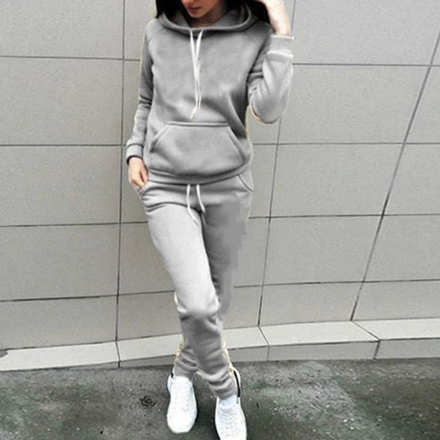 

Women's 2 Piece Set Tracksuit Pullover Hoodie+Pants Sports Suit Female Autumn Winter Sweatshirt Sets Sportswear ladies Suits