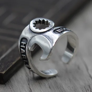 

Retro Style Personality Wrench Opening Ring Thai Silver Jewelry A Unique Locomotive Ring Sterling Silver 925