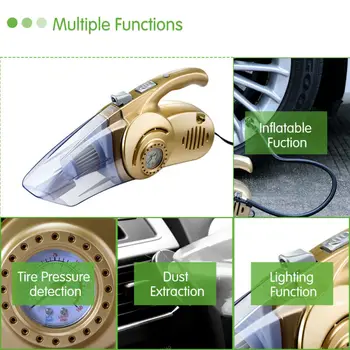 

4 in1 Multi-function Wet Dry Car Vacuum Cleaner Portable Car Air Compressor Tire