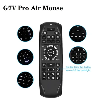 

G7V Backlit Voice Remote Control Russian English Mini keyboard Gyroscope 2.4G Wireless G7V Pro Air Mouse for Android TV Box