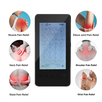 

28 Modes TENS Physiotherapy Therapy Massage Rechargeable Pain Relieve Body Massager Touch Screen Machine Health Care Tool