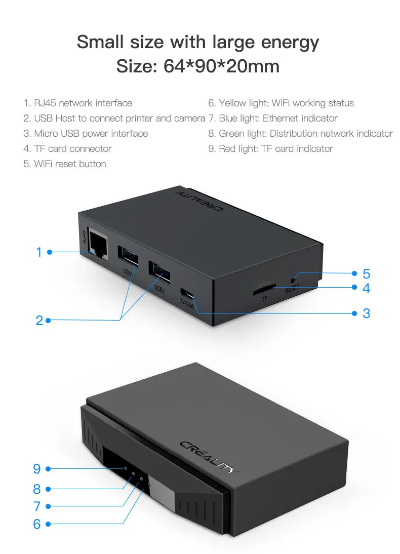 CREALITY 3D Smart Kit Card Camera &WIFI Box with 8G TF Remote Control Box for CR Series/Ender-3 Series/Ender-5 Series/Ender-6