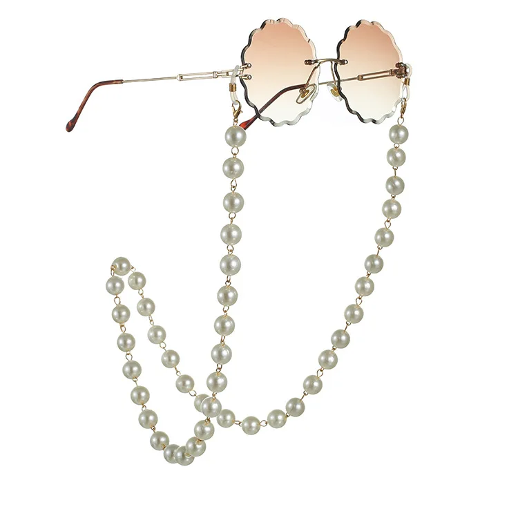 Роскошные элегантные женские жемчужные противоскользящие очки, Золотая цепочка, держатель для очков, солнцезащитные очки, ожерелье, держатель для очков, ремешок на шею