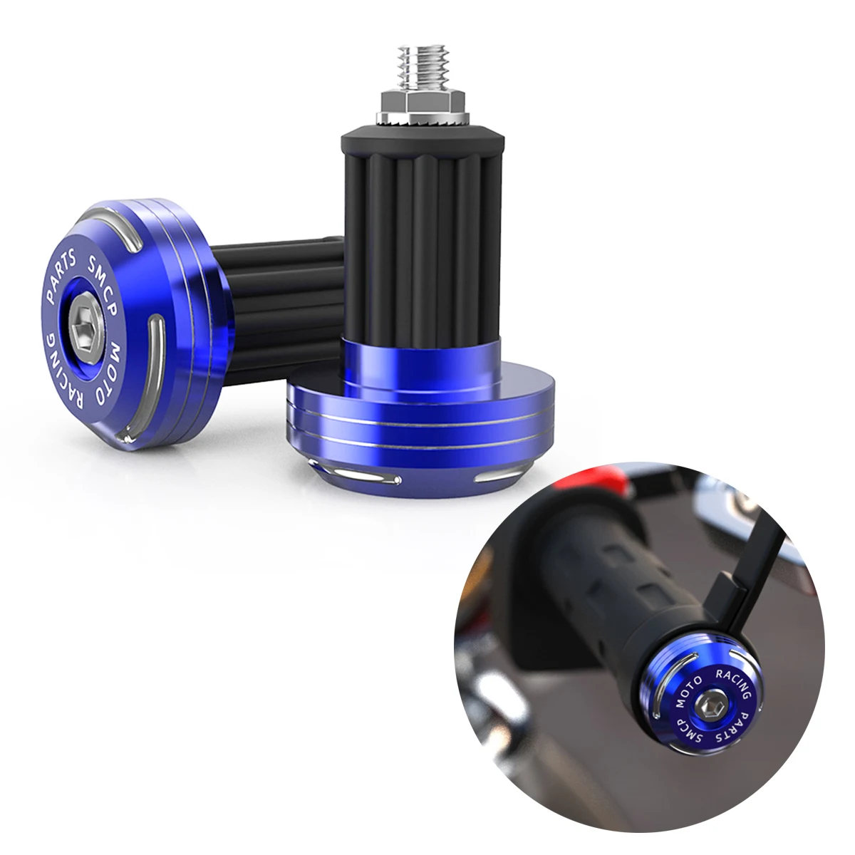 Aluminum Motorcycle Handlebar Grips End Handle Bar Cap End Plug Hand