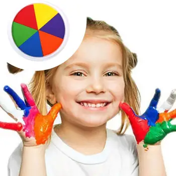 

Rainbow Finger Painting Inkpad DIY Scrapbook Stamp Pad Graffiti Fingerprint Paint Inkpads Pad Stamps Craft Toy Vintage Ink R3P4