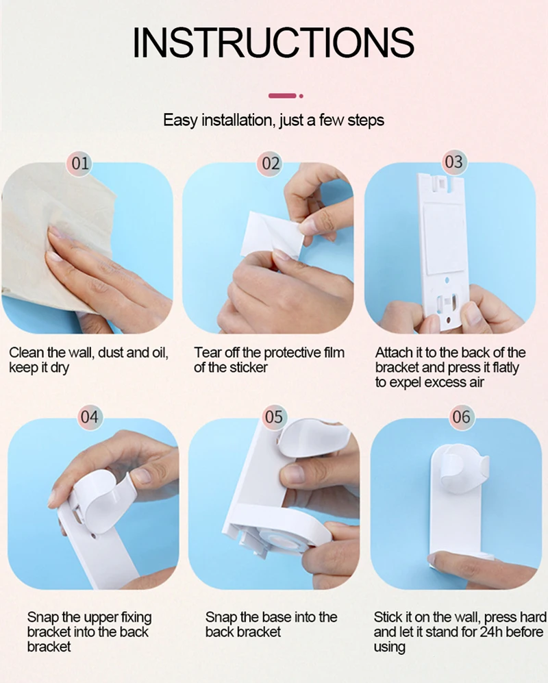 Traceless Toothbrush Holder Bath Wall-Mounted Electric Toothbrush Holders Adults Toothbrush Stand Hanger Bathroom Accessories 5