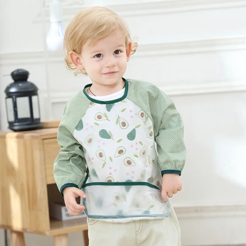 Tablier Pour Le Repas Pour Enfant Fille Et Garcon Vetement De Cuisine Avec Poche Haut Impermeable A Manches Longues Pour Le Nettoyage De La Maison Accessoire Etanche De Puericulture Aliexpress