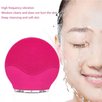 

Electric Facial Cleansing Brush Ultrasonic Vibration Silicone Sonic Face Brush Blackhead Remover Cleaner Rechargeable XA17U
