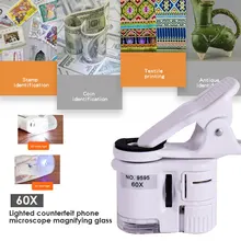 Лупа 60 раз микроскоп Карманный микроскоп яркость фонарик Макрос микроскопа объектив 9595W1 60X