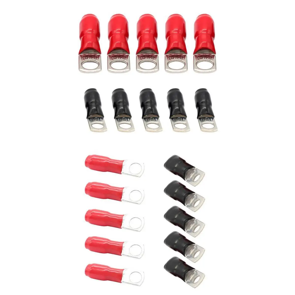 20Pcs Heavy Duty Wire Lugs Battery Cable Ends Copper Ring Terminal Connectors (6 AWG  & 4 AWG)