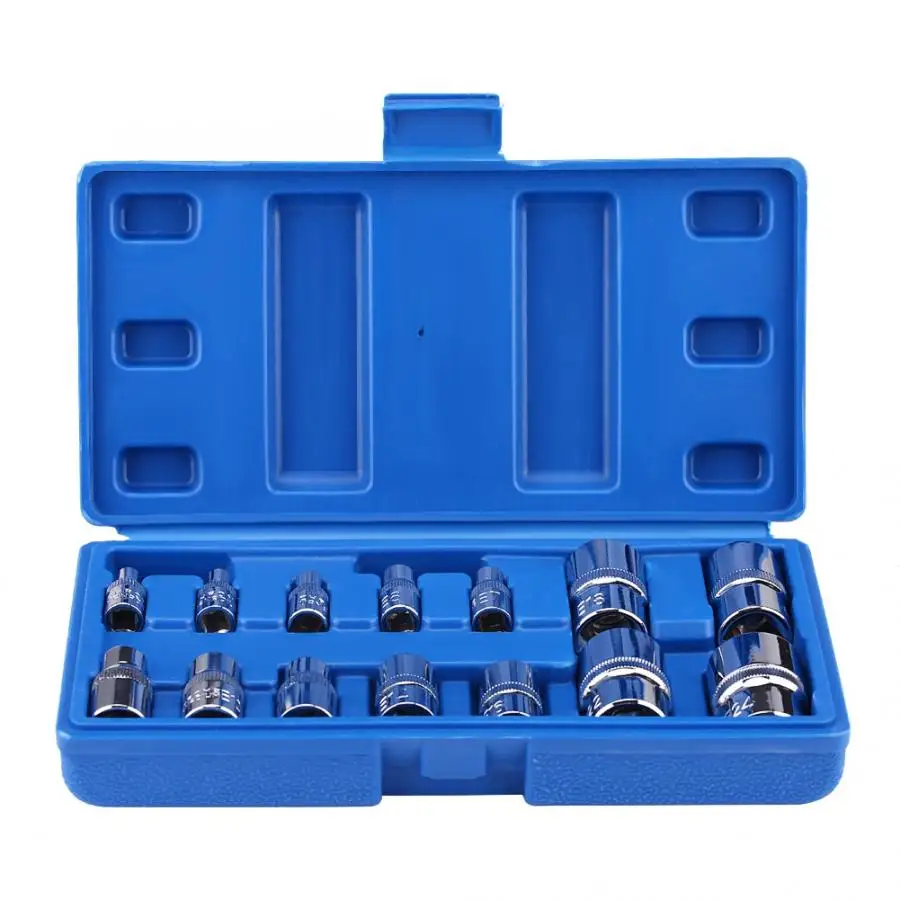 14 шт. E-type Torx Бит звезды Набор розеток E4-E24 1/" 3/8" 1/" набор инструментов для ремонта привода Torx Бит звезды Набор розеток