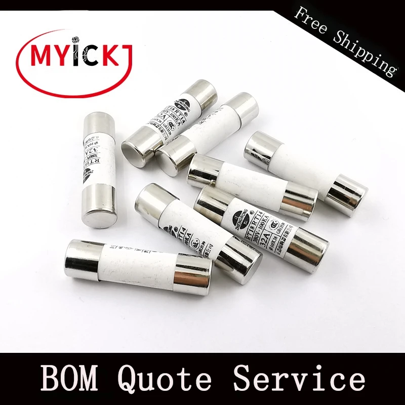 

R015 fuse 10x38 mm 380V core RT18 Ceramic fuse tube 1A 2A 3A 5A 6A 10A 32A 20PCS